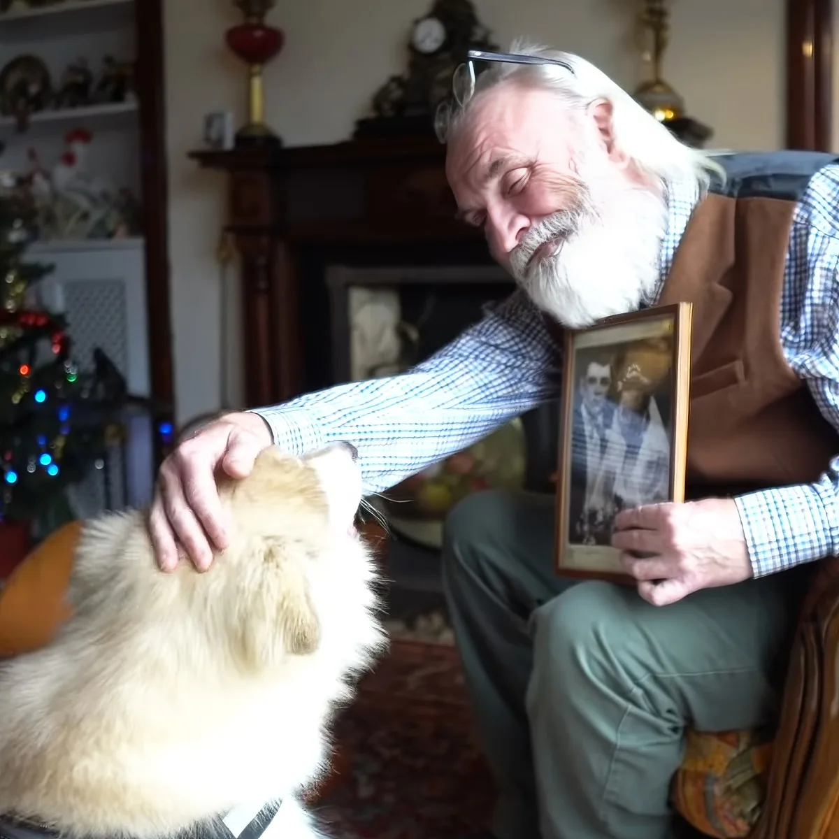 Senior man with his dog