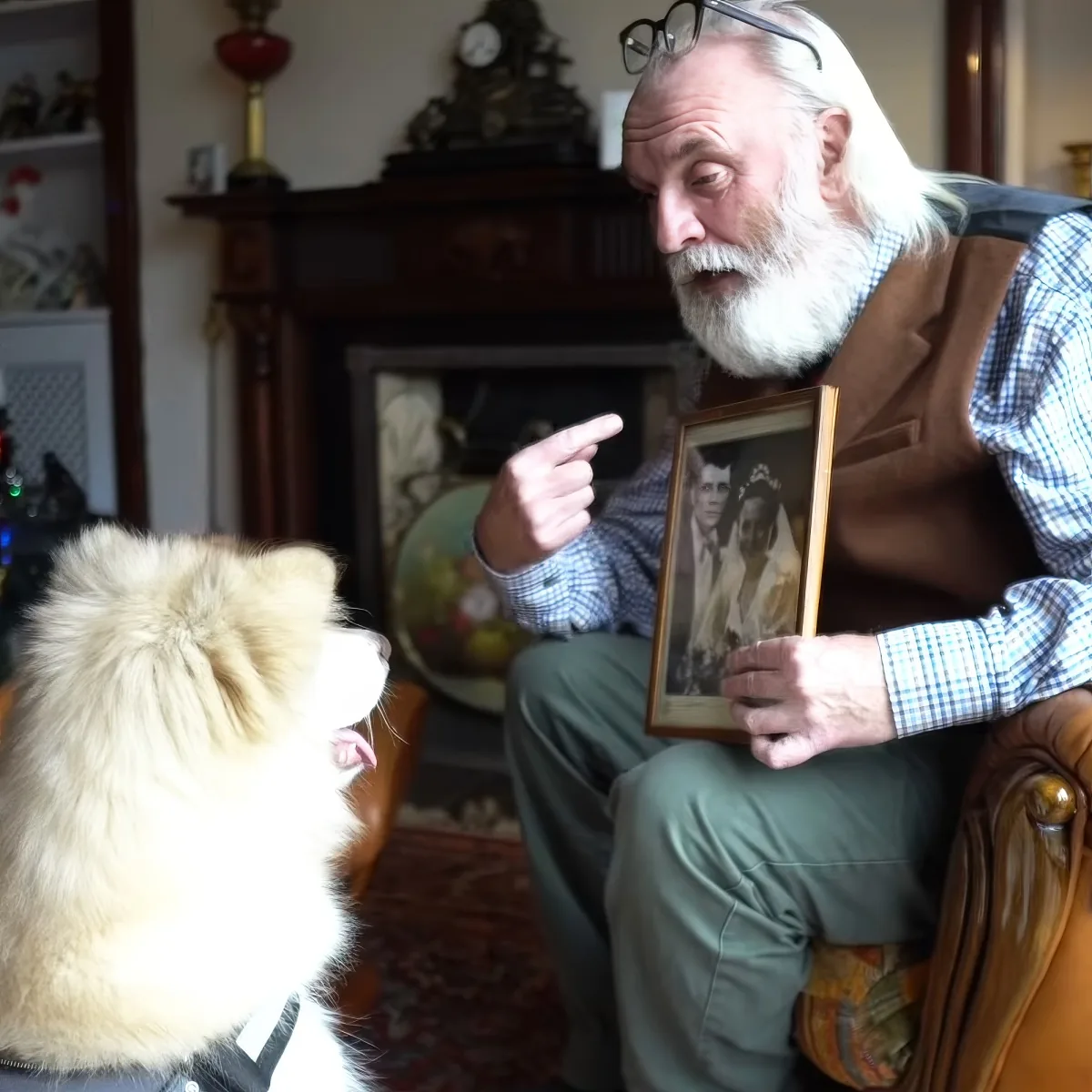 Senior man with dog