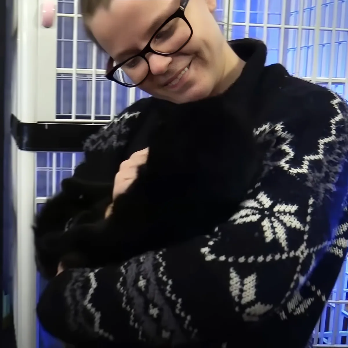 Cat with human mom