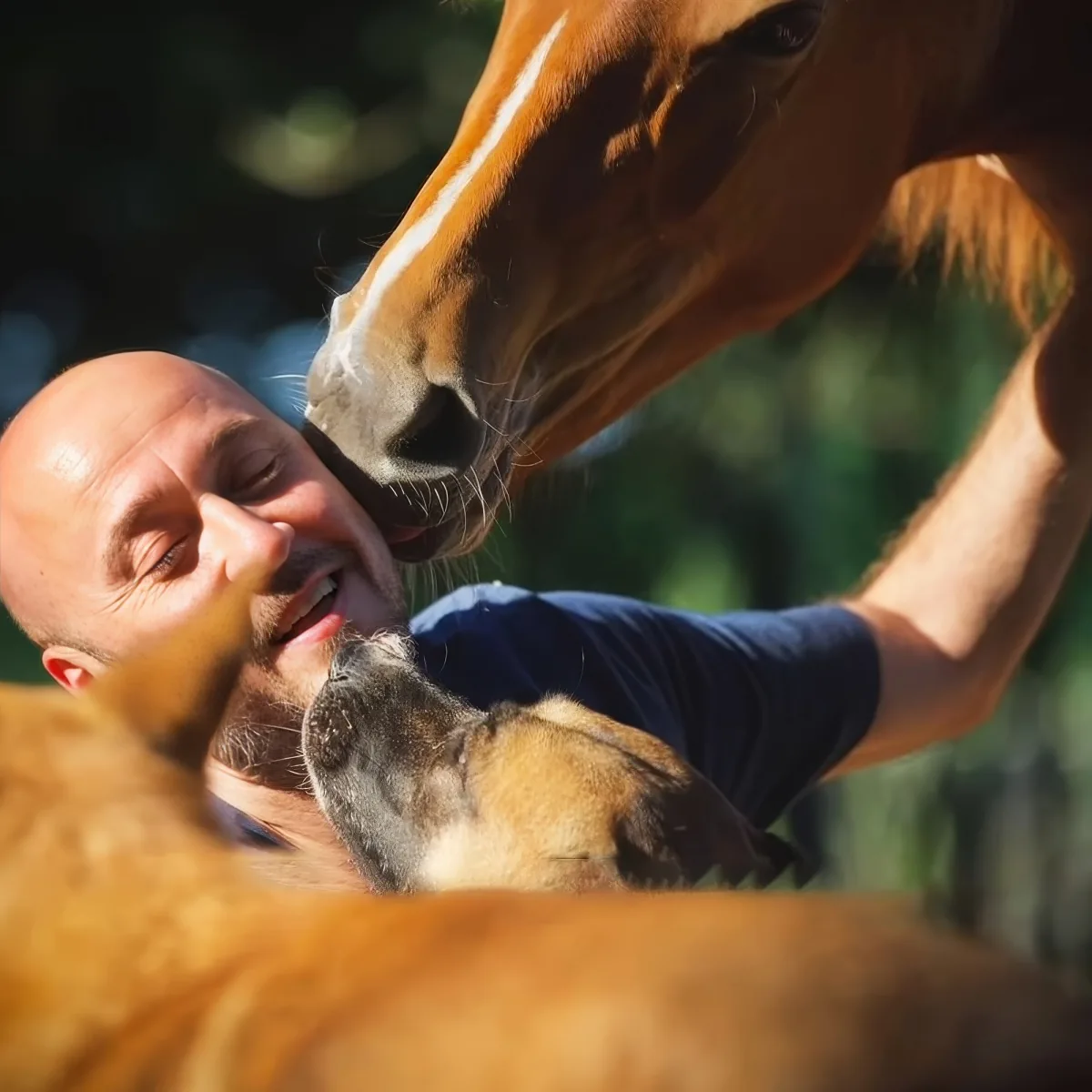 Horse with owner