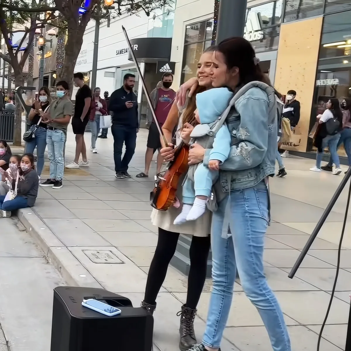 Karolina with her mother