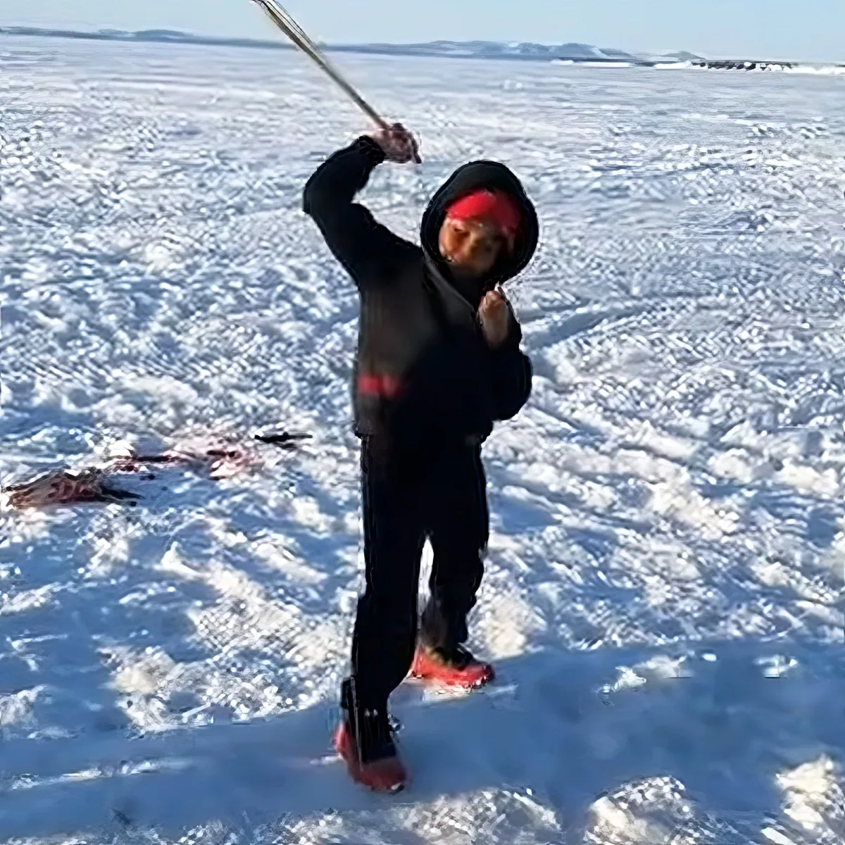 Boy catching fish