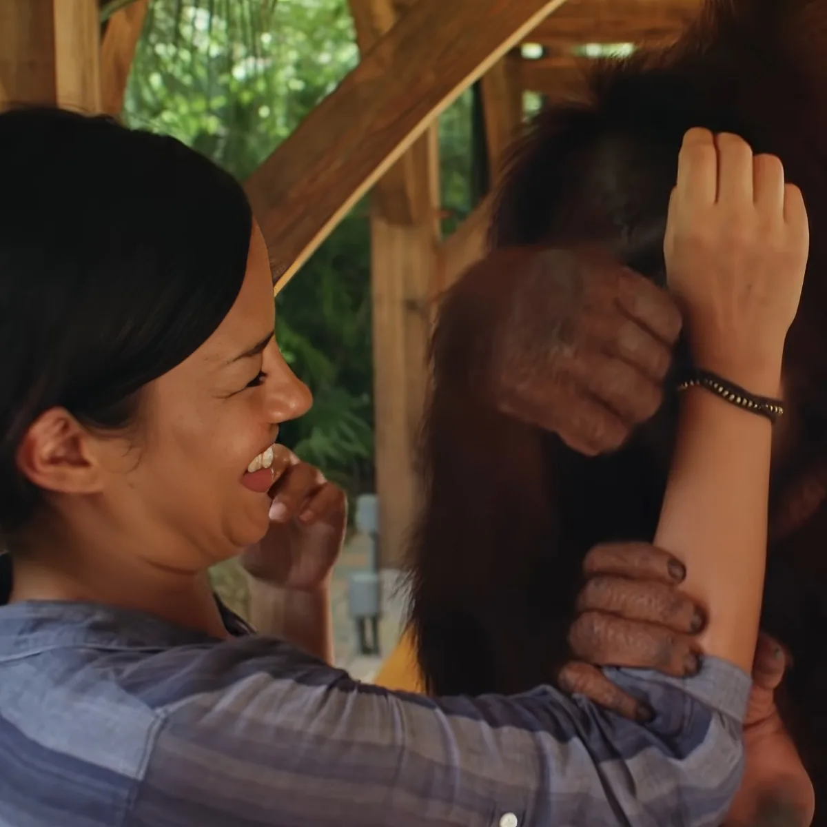Woman with animal