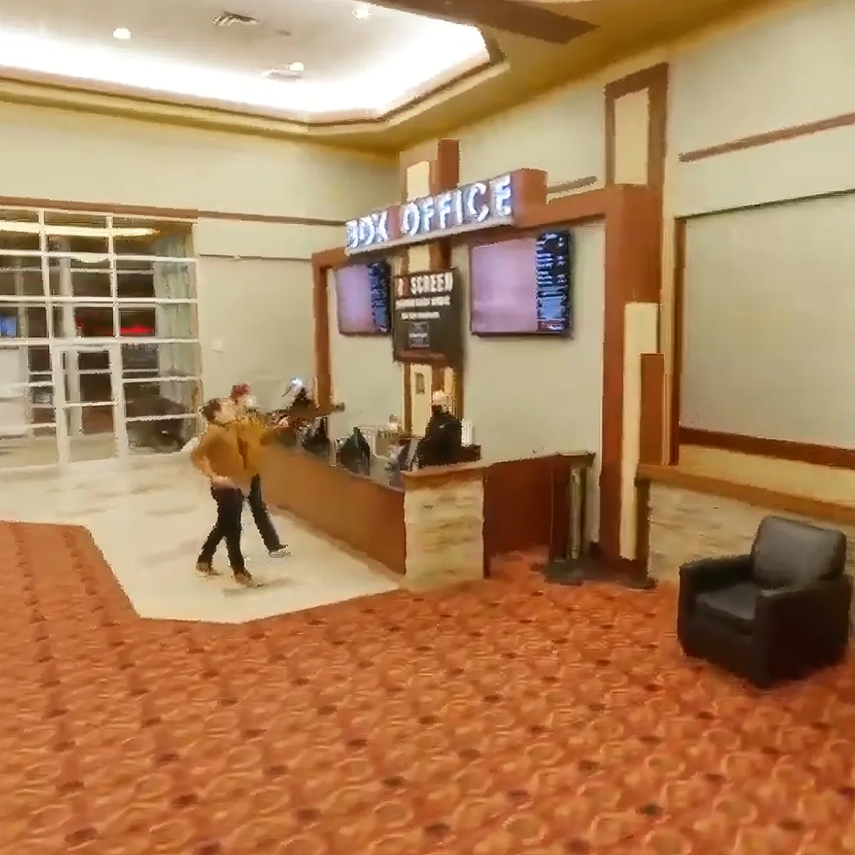 Inside movie theatre