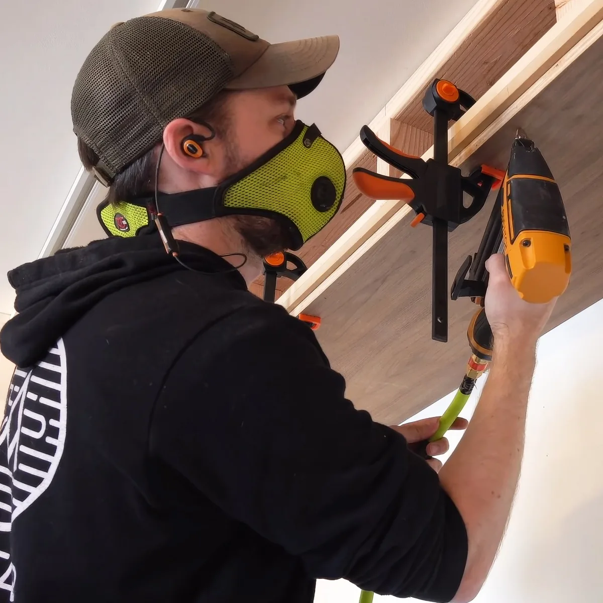 Man building murphy bed