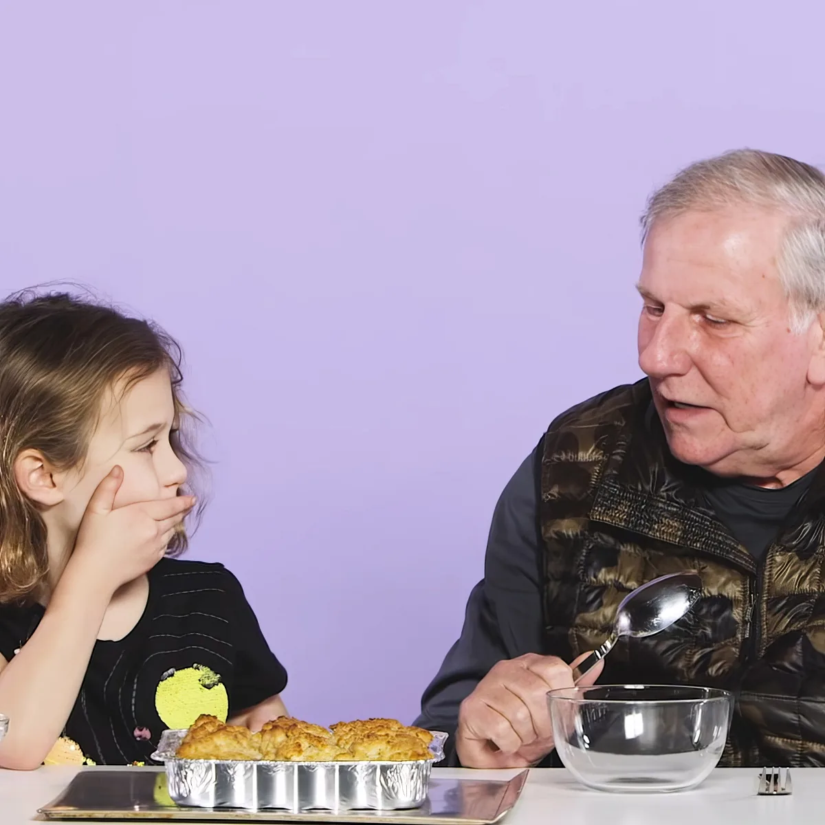 Kid with her grandfather