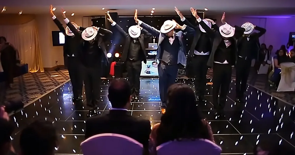 7 brothers dancing at sister's wedding