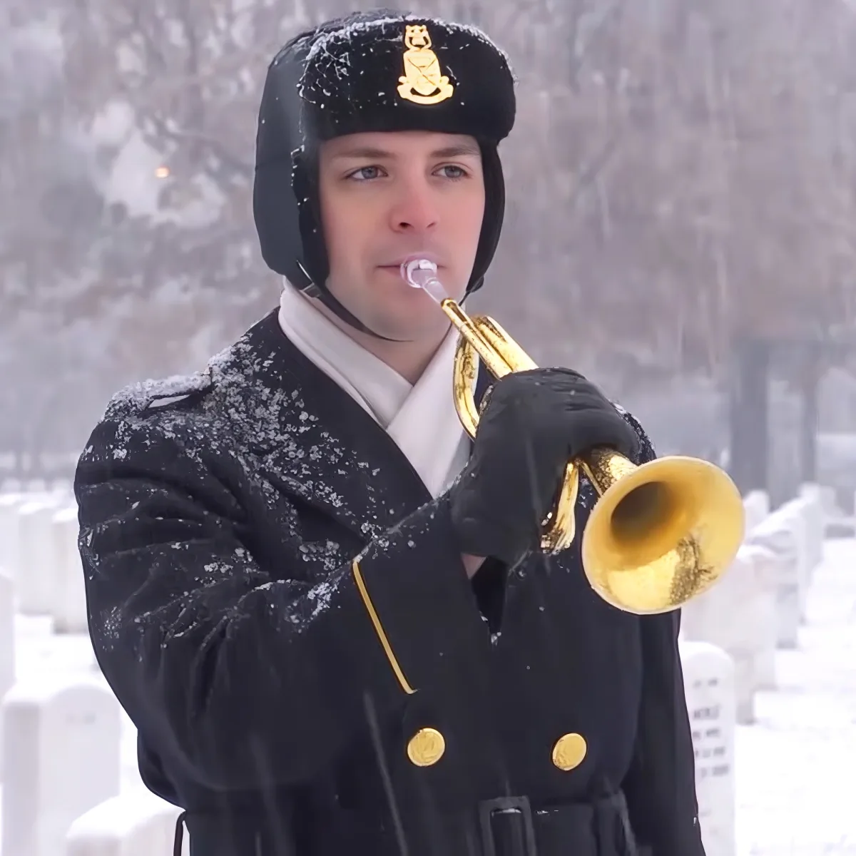 U.S. Army bugler at Arlington Cemetery