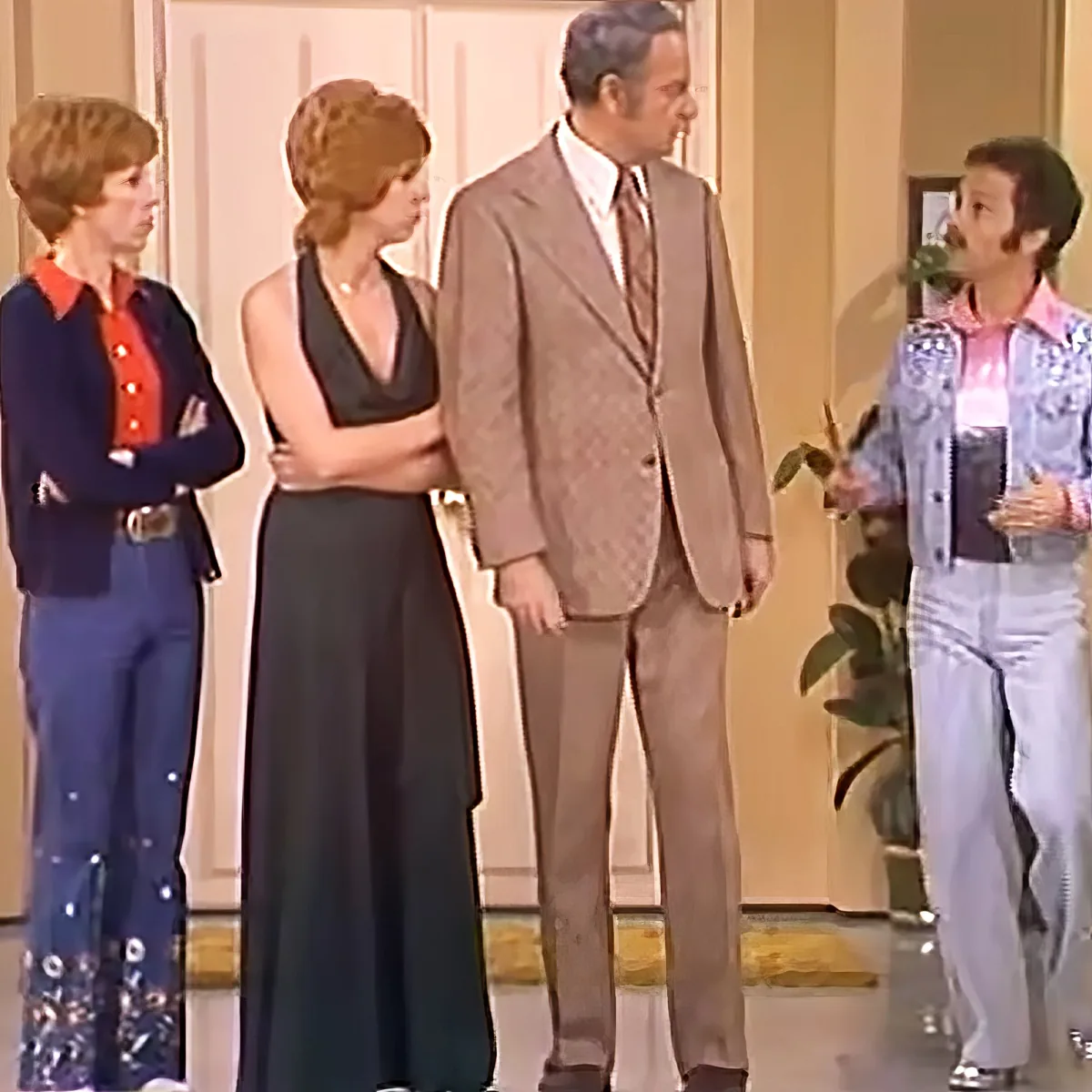 Carol Burnett, Harvey Korman, Vicki Lawrence, and Joel Grey