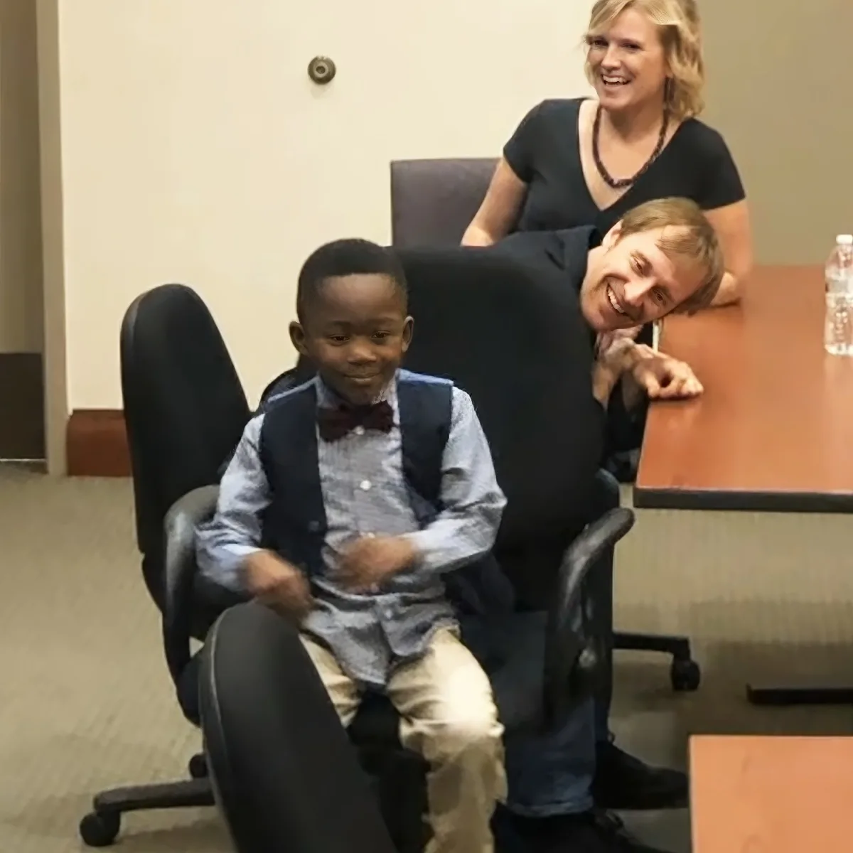Michael and his new parents
