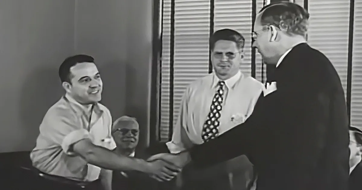 Union worker with teachers
