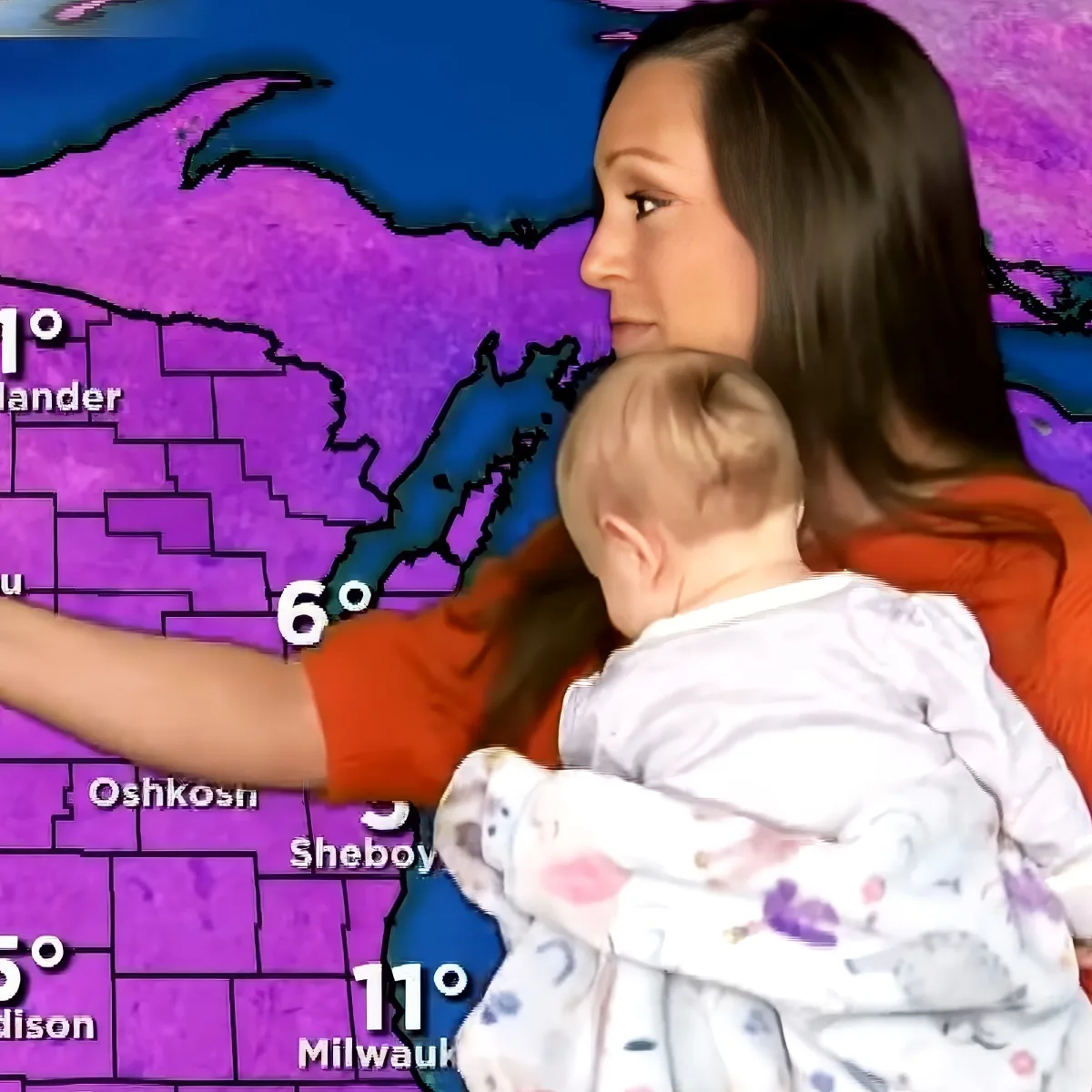 Toddler debut appearance as meteorologist