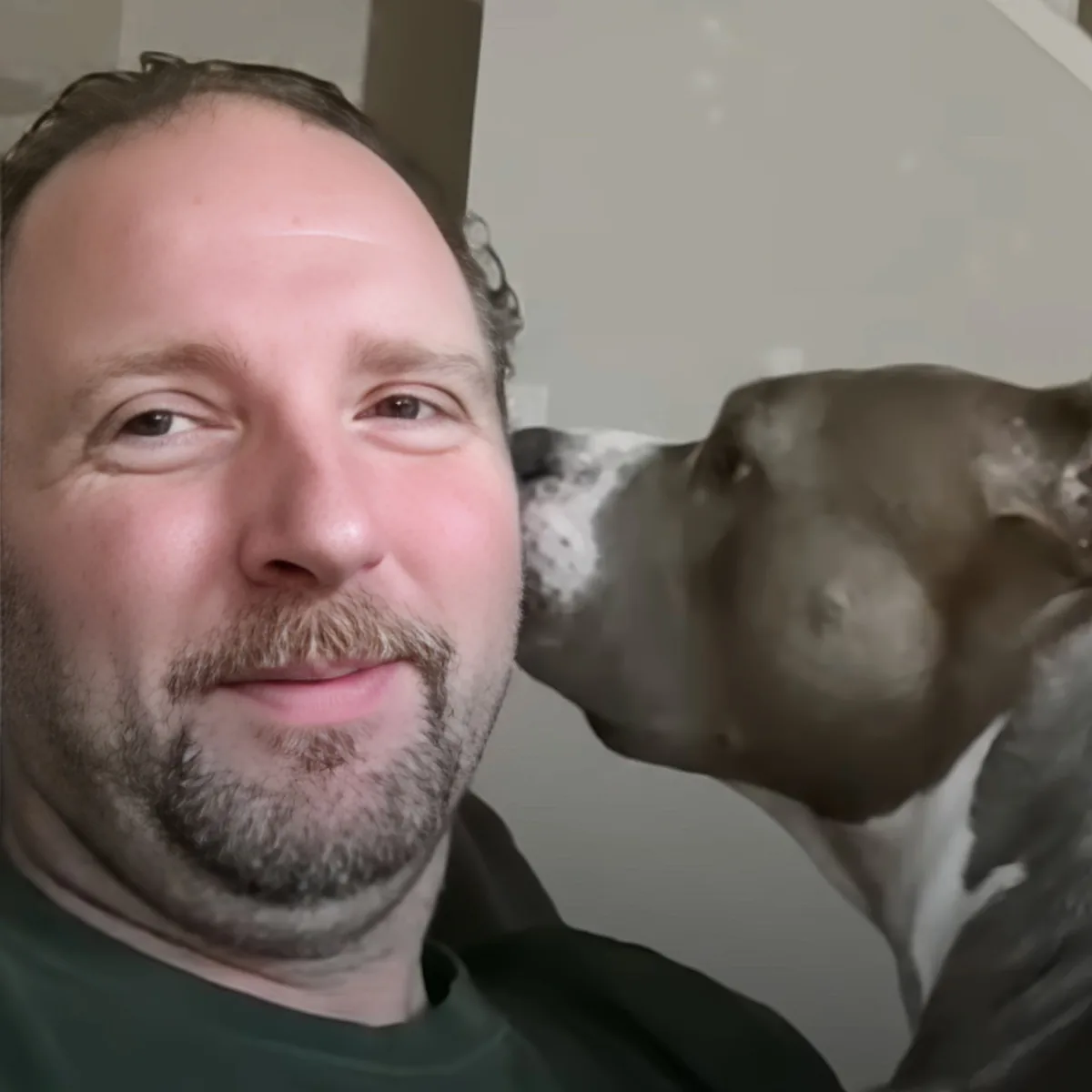 Pitbull and her human dad
