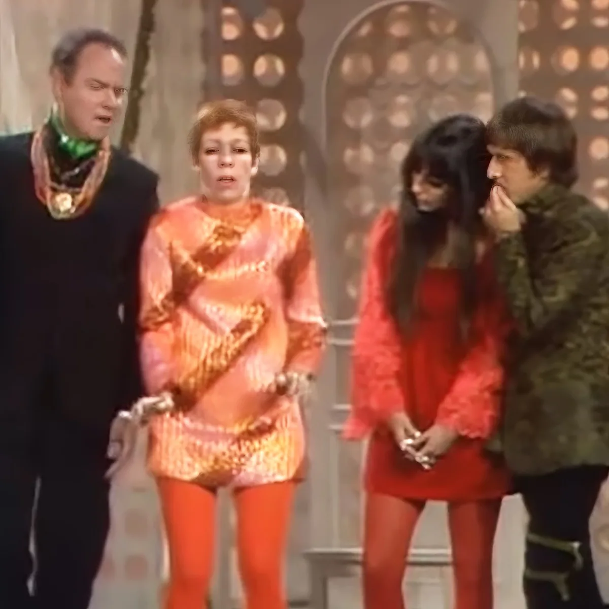 Sonny, Cher, Harvey Korman, and Carol Burnett