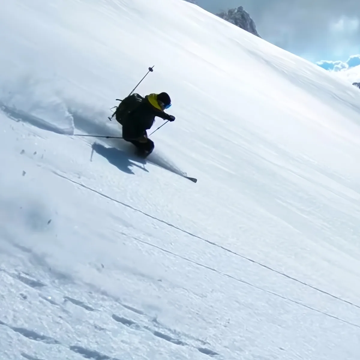 Man skiing down a mountain