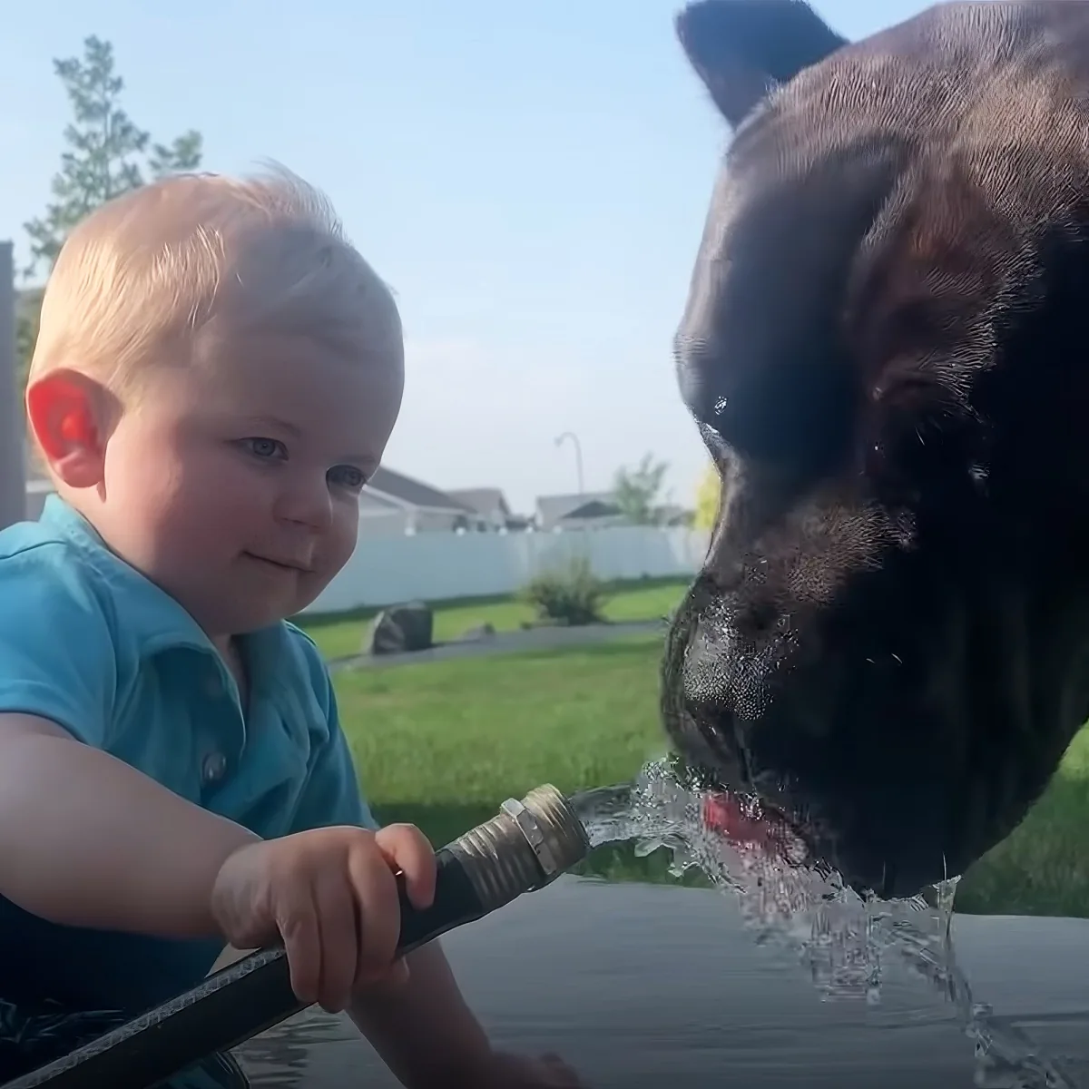 Dog and baby