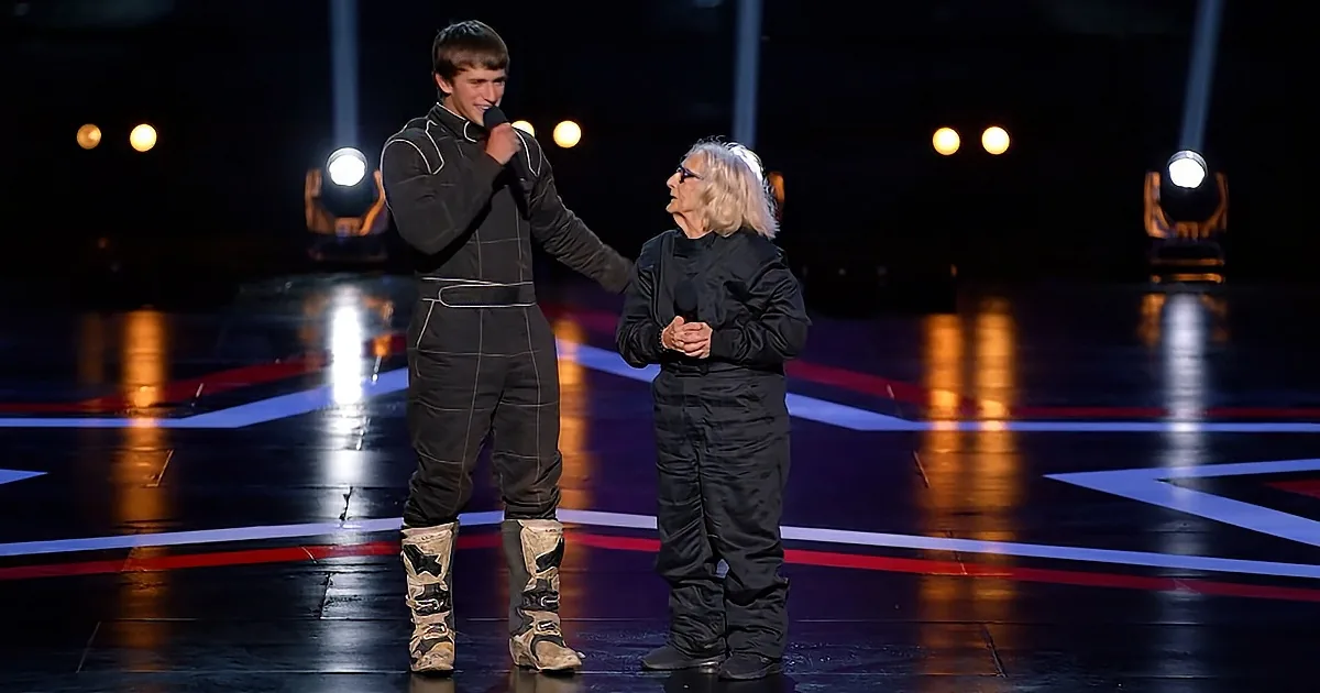 90-year-old Lillian and her grandson Hunter