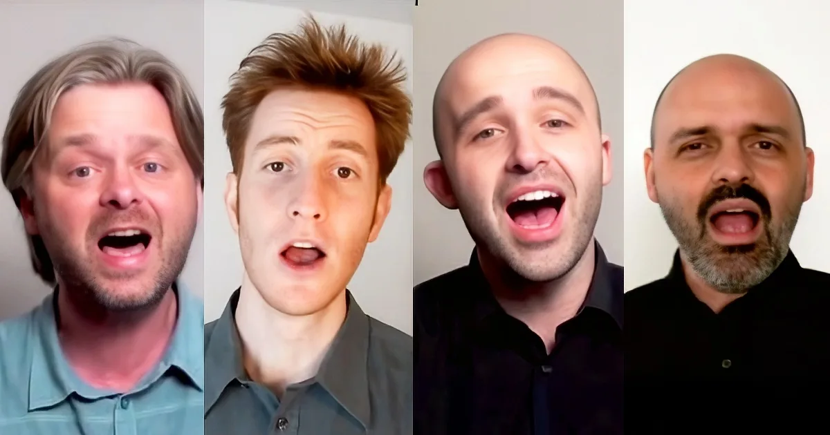 International Barbershop Quartet Collaboration Sings ''Hello Mary Lou''