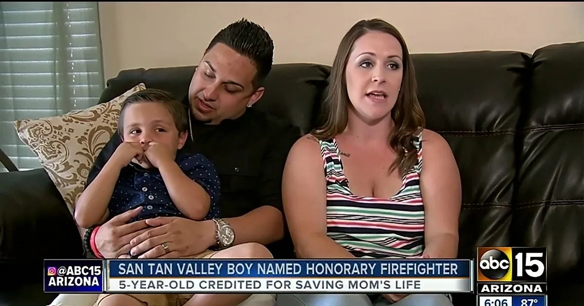 Very Brave 5-Year-Old Becomes Honorary Firefighter for Saving Mom's Life