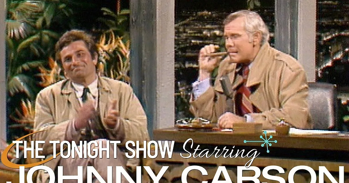 Johnny Carson Does His Best 'Columbo' Impersonation With Peter Falk Watching