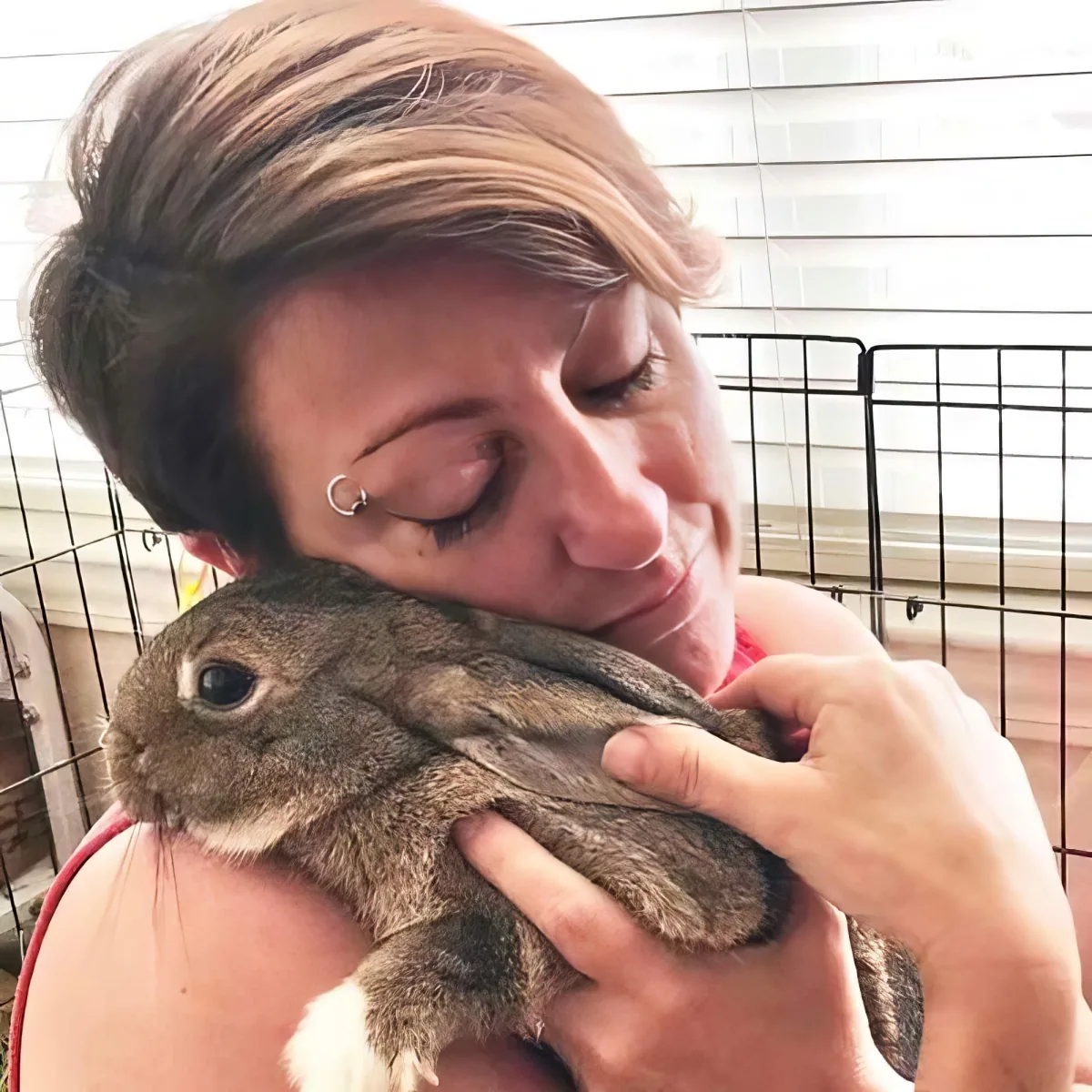 Special needs bunny and her human mom