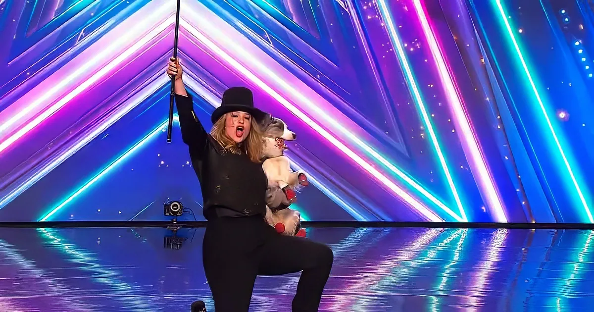 Dog trainer Amber, and her two-year-old Border Collie, Nymeria on BGT