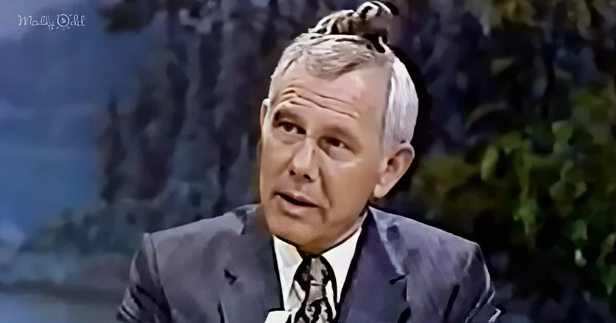 A man in a suit and tie is speaking, with a blurred background of trees and sky.