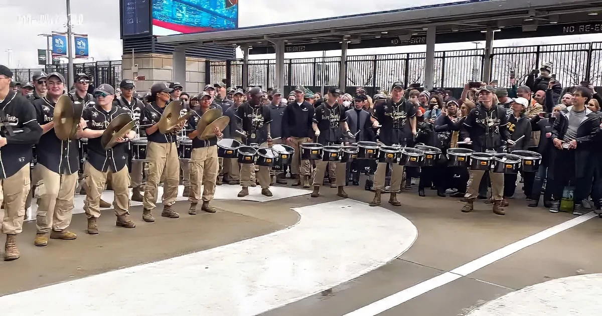 Army and Navy drumline battle