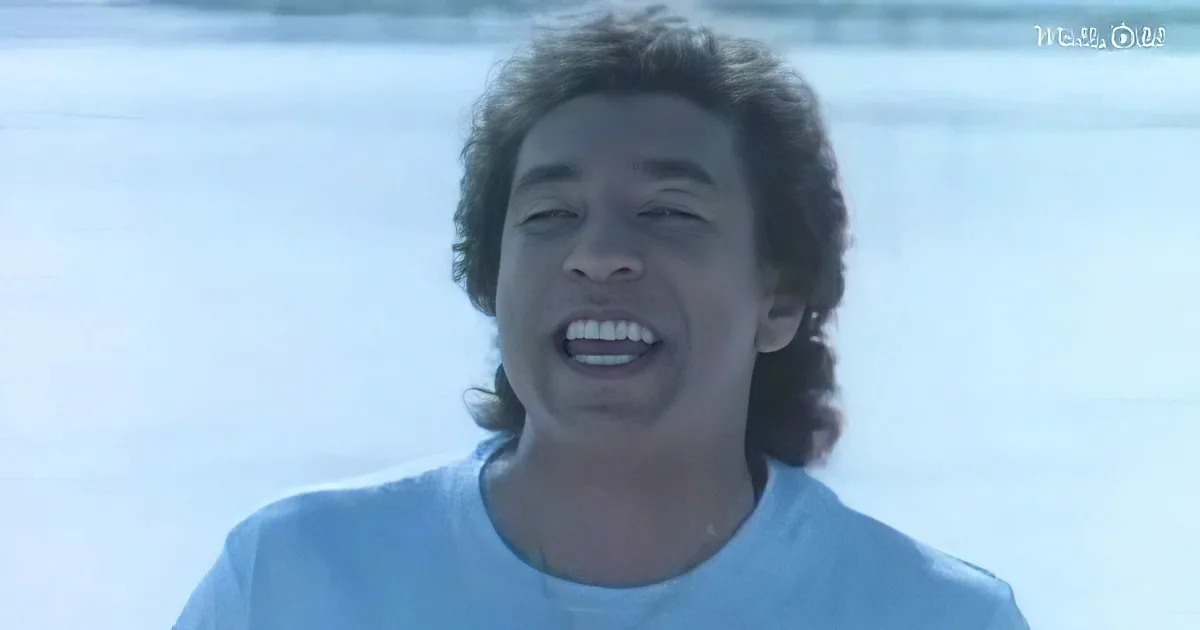 A person with curly hair and a light blue shirt is smiling in front of a blurred background.