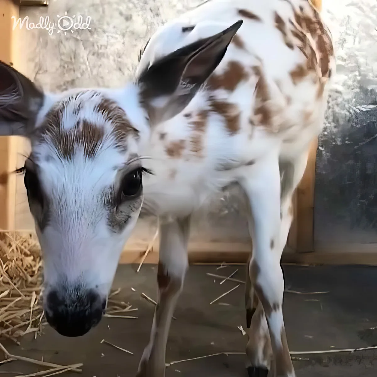 Newborn white fawn
