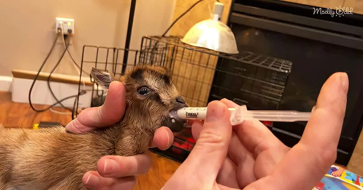 Kind Man Helps a Little Baby 'Miracle' Goat Survive
