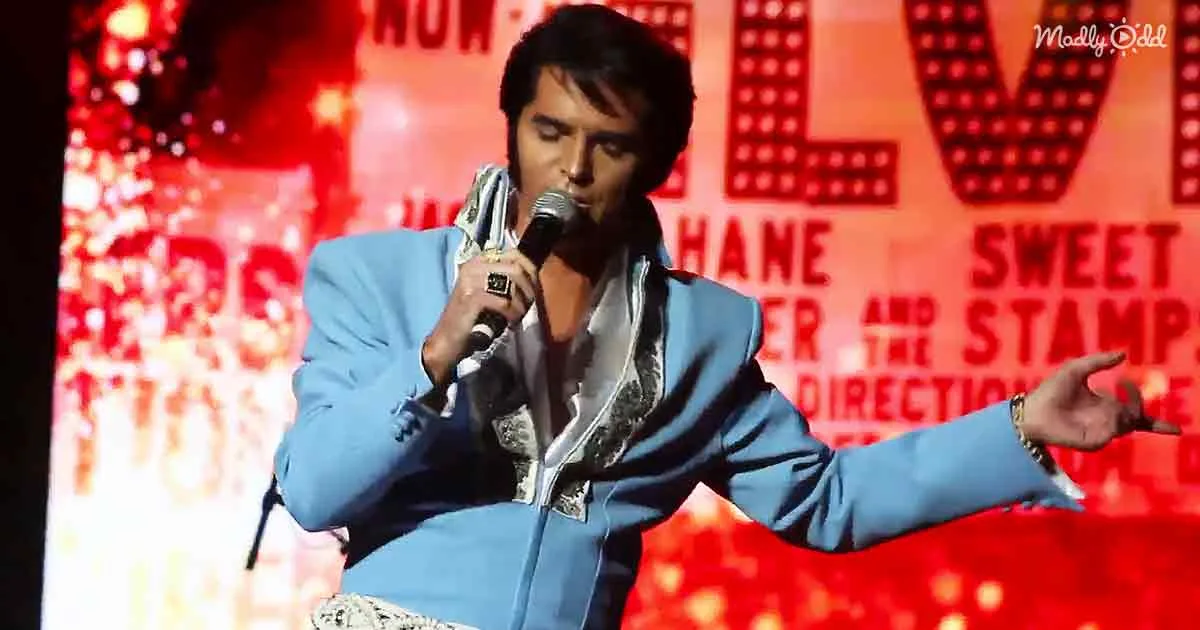 Spot-on impression of Elvis Presley by Dean Z