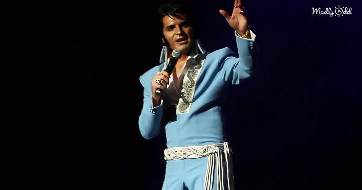 Spot-on impression of Elvis Presley by Dean Z