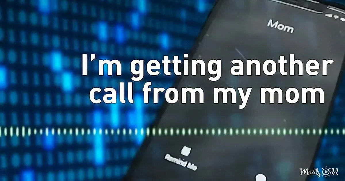 A phone screen shows "Mom" as the caller with a "Remind Me" note.