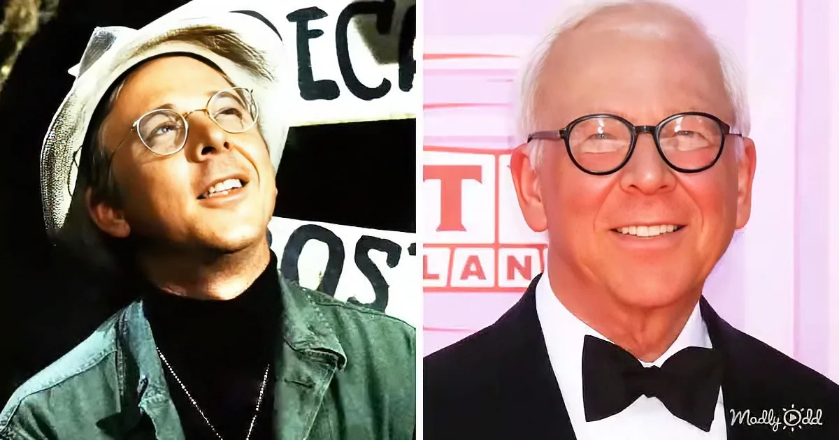 A man in two different settings, one in casual attire and the other in formal wear, both wearing glasses.