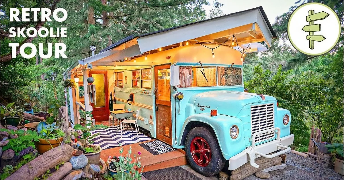 Woman Converts Junkyard School Bus Into a Tiny House on Wheels for $35k
