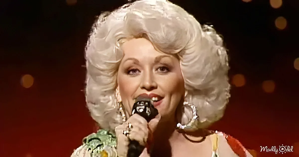 A person with voluminous white hair and a colorful outfit sings into a microphone on stage.