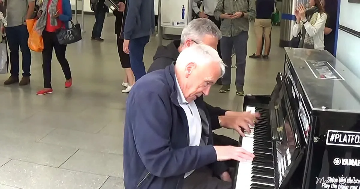 Senior Man Plays Piano and Gets a Secret Visit From Boogie-Woogie Master