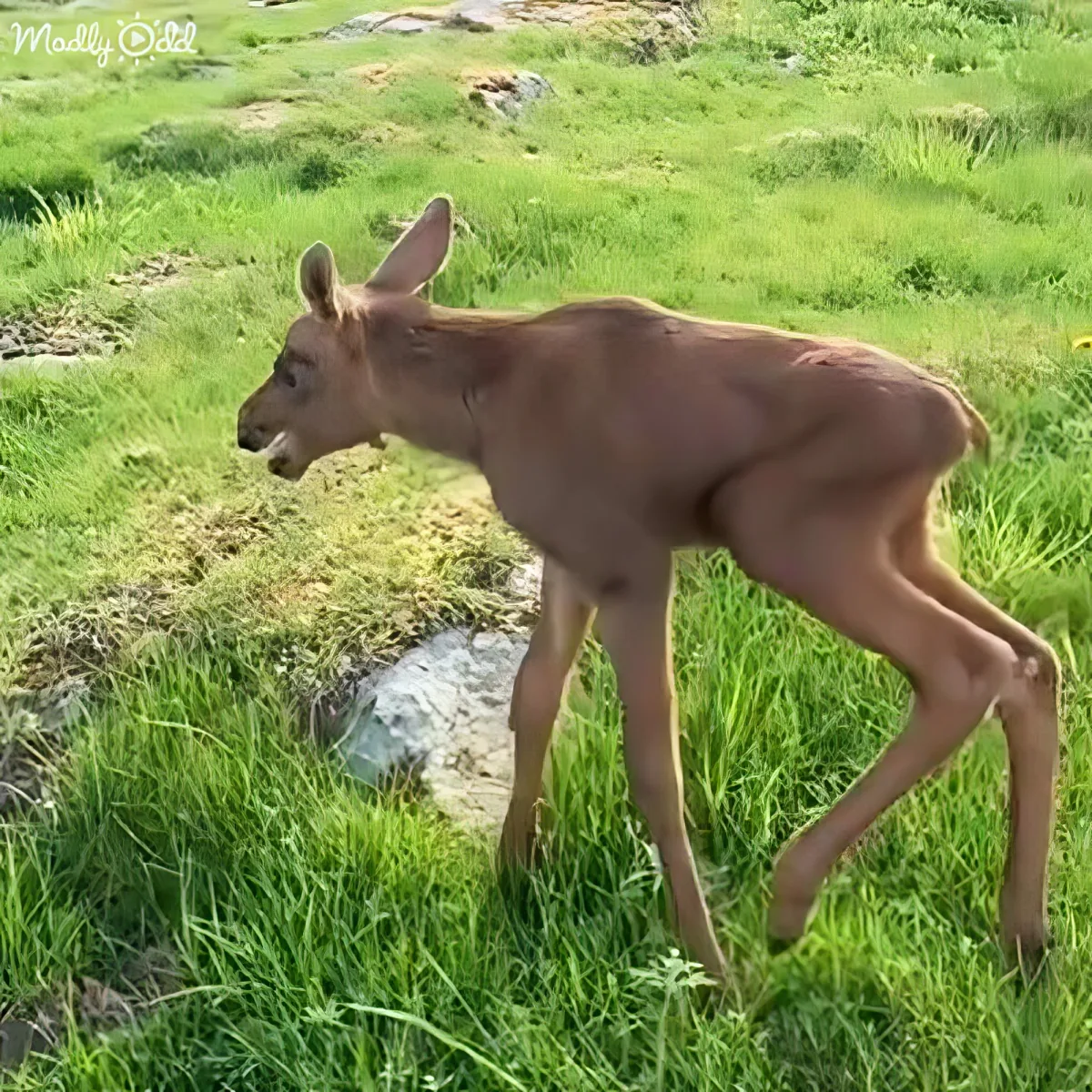 Orphaned baby moose