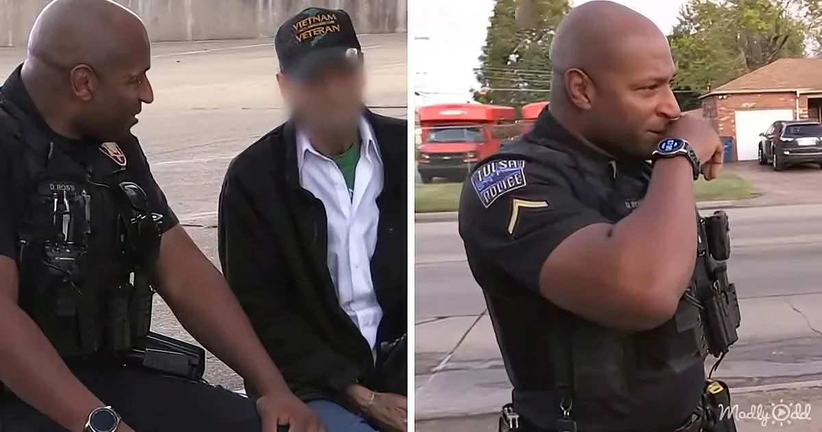 Teary-Eyed Police Officer Gets Emotional After Talk With Vietnam Veteran