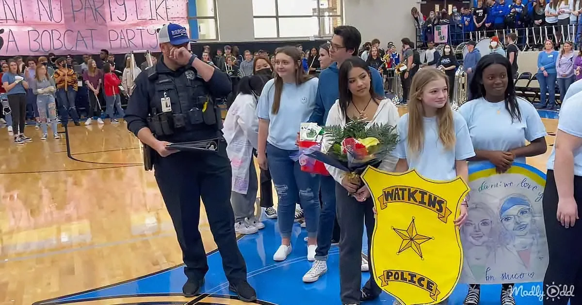 Cop Cries When His Beloved Students Surprise Him With Gifts