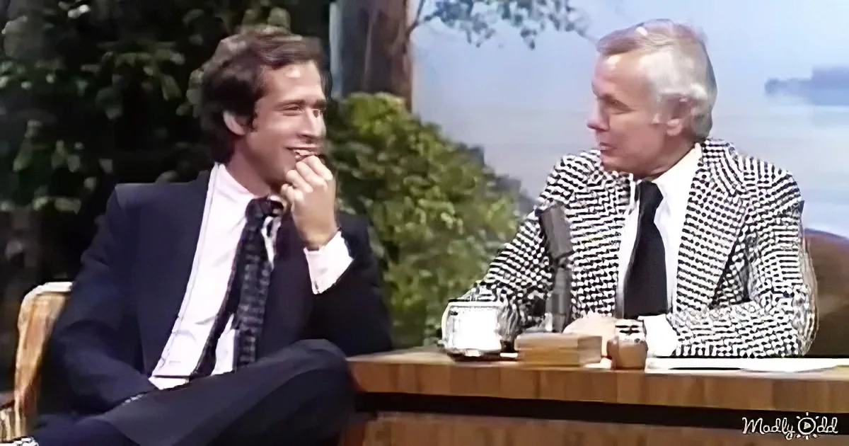 Chevy Chase and Johnny Carson
