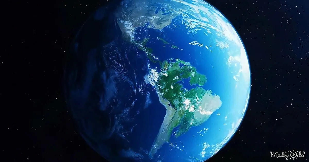 A close-up view of Earth from space, highlighting the blue oceans and green continents.