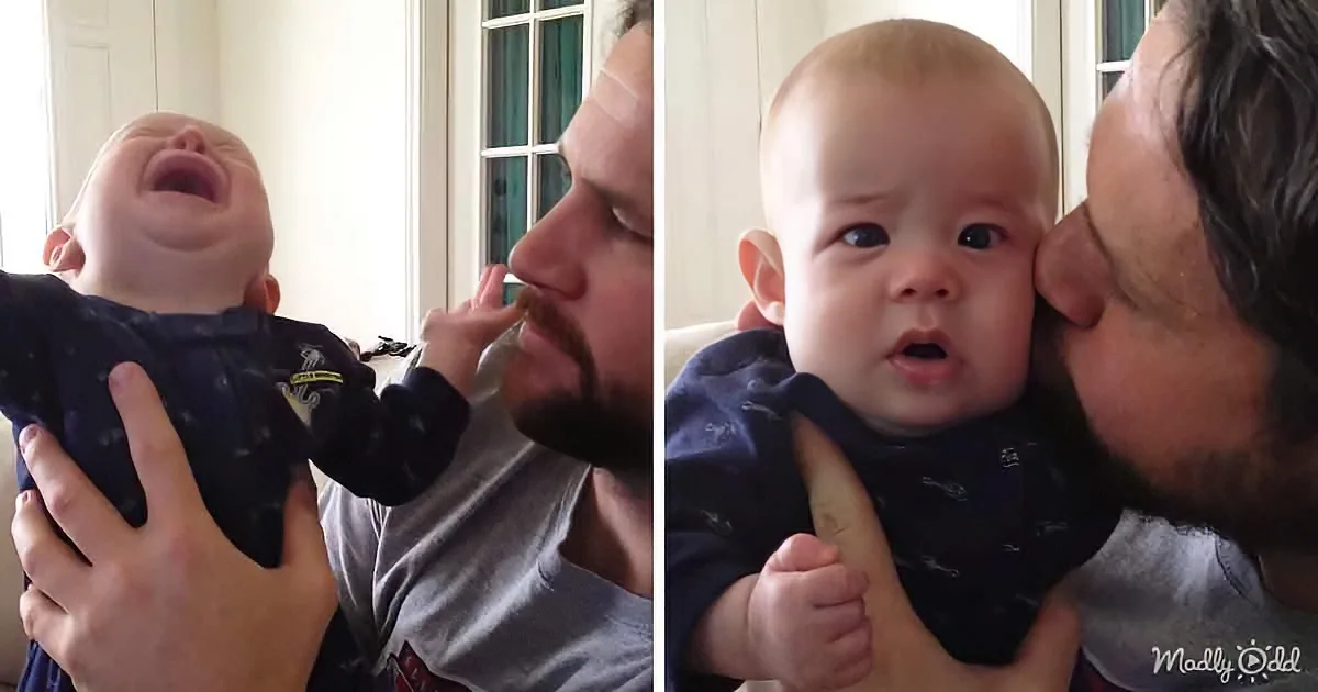 Dad Has Creative Way to Calm His Deaf and Blind Baby