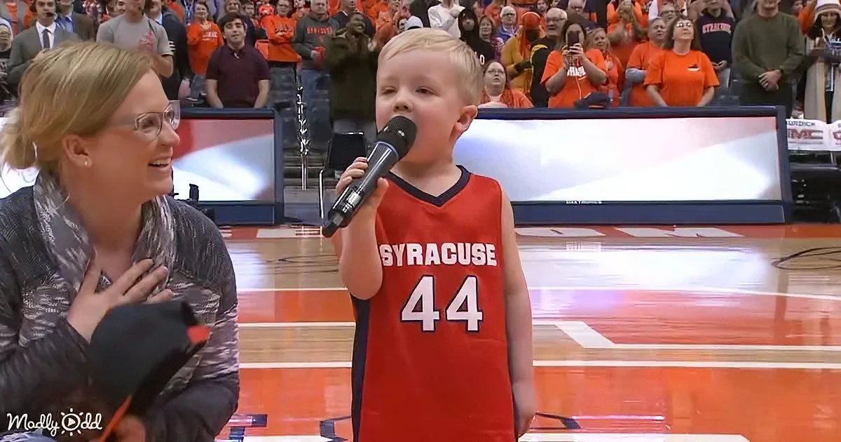 3-year-old singing National Anthem