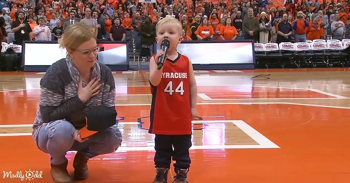 3-year-old singing National Anthem