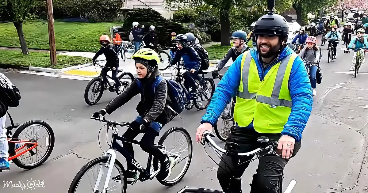 Kids riding bikes