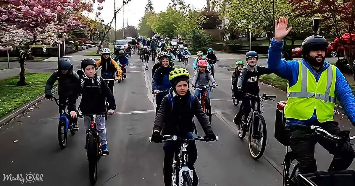 Kids riding bikes