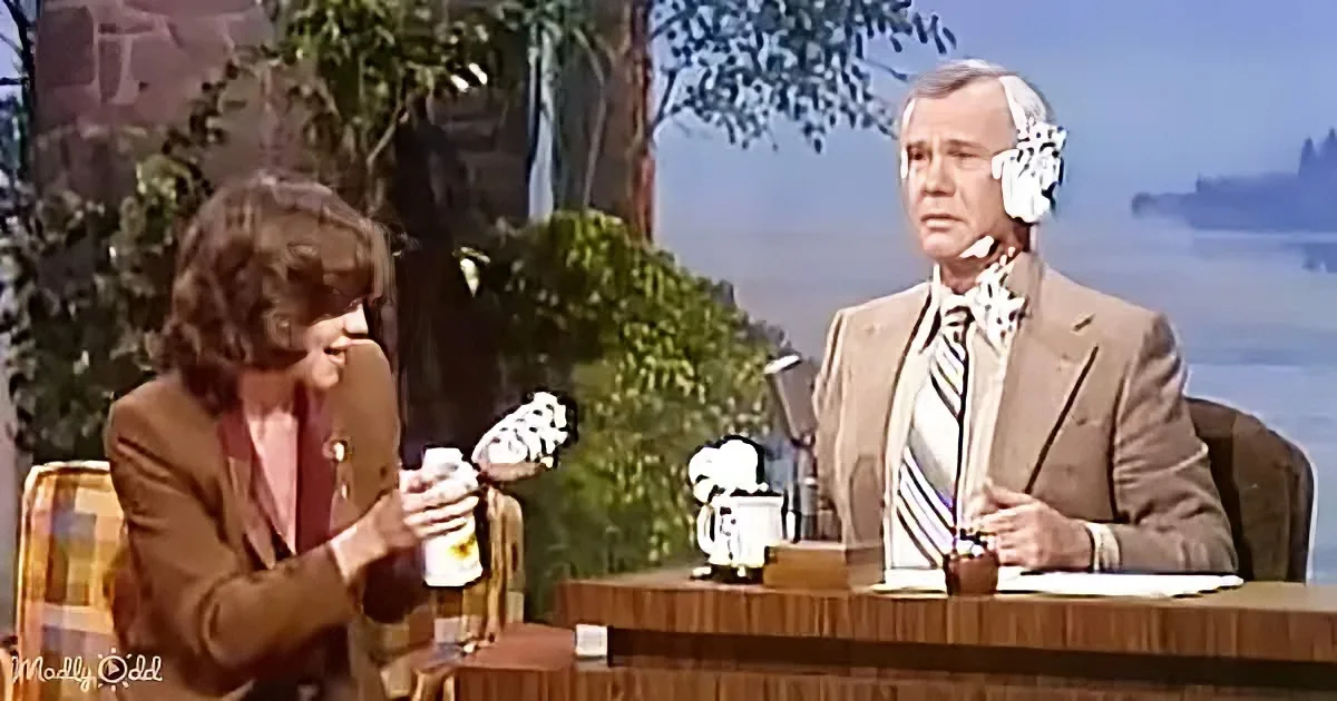 Johnny Carson and Sally Field