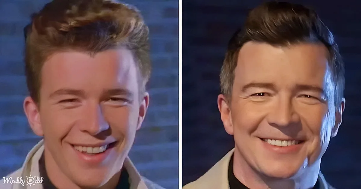 A young man smiling in two different frames, one with a brick background and the other with a darker backdrop.